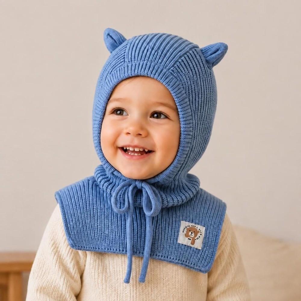 Ear Protection Children's Hat Cute Ear Kids Balaclava Caps Children's Scarf Integrated Hat Winter
