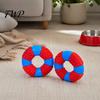 Puppy Teething Toys Lifebuoy Ring Dog Toy, Latex Squeaky Chew Teeth Oral Care Cleaning Toy for Aggressive Chewers, Interactive Pet Training