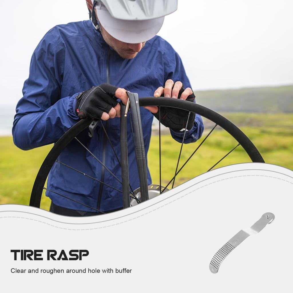 Bike Tire Rasp Tool for Inner Tube Repair, Carbon Steel Bicycle Buffer & File - Heavy Duty Puncture Repair Prep Tool for Road, Mountain & BMX Bikes -