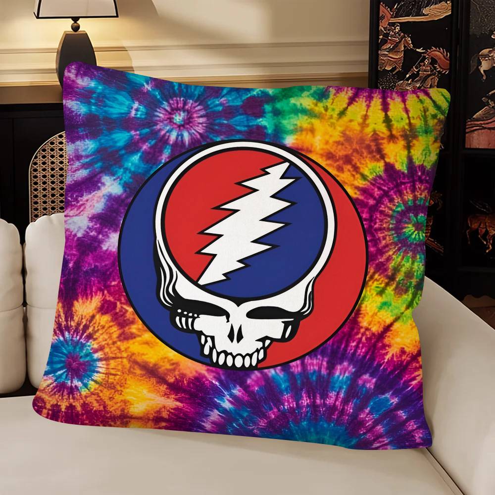 Band GGrateful DDead Pillow Case Fashion Square Pillowcase Bedroom Sofa Room Ins Decoration Leisure