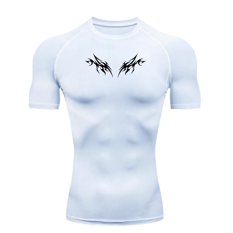 Men's Sports T-shirt for Fitness Training Fitness Gym Bodybuilding Sportswear Compression Shirt Stretchy Moisture-Wicking Workout T-Shirt