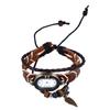 Vintage Wrap Bead Watch Woven Wrap Bead Leaf Bracelet Fashionable Quartz Wrist Watch for Men Women