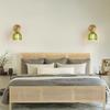 Retro Japanese Copper Amber Glass Wall Lamp - Modern for Bedroom or Entryway.