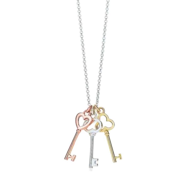 Tiffany & Co. Keys Series Key-Shaped 925 Silver Necklace Unisex necklace Rose-Gold Gold 28277388