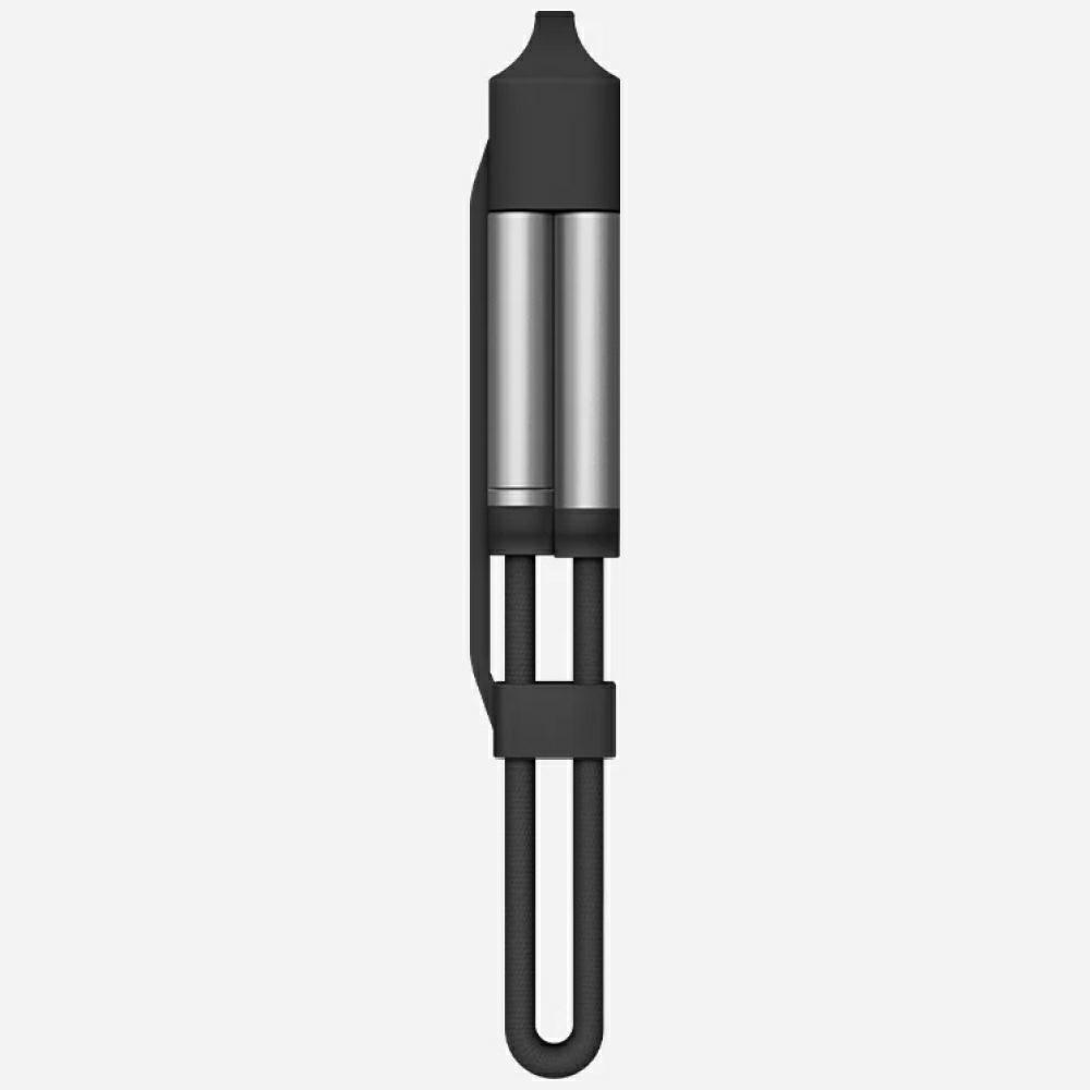 Energea Sheath Key 2in1 USB-C To USB-C/USB-A Cable 480Mbps 60W 15cm Gunmetal
