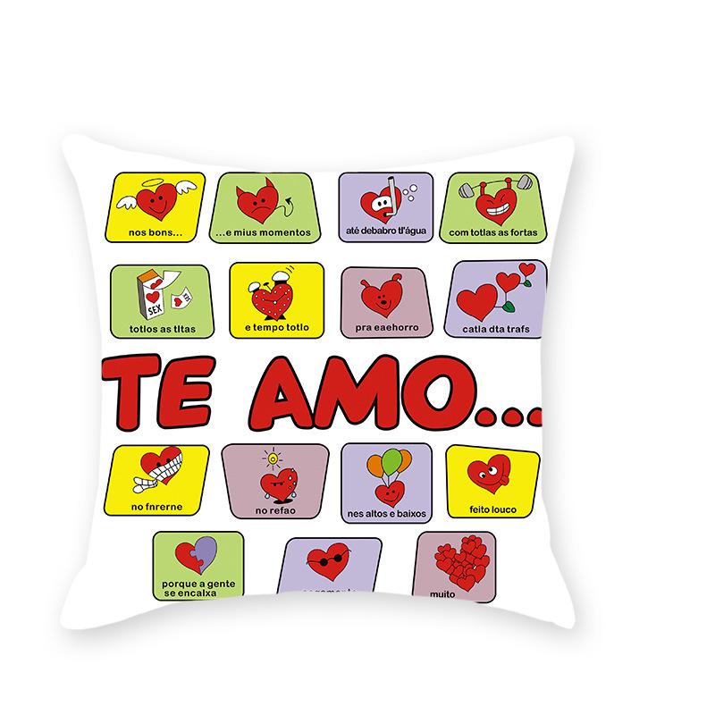 INS Style Faux Soft Throw Pillow Cover - Letter Print Home Decor for Sofa & Living Room