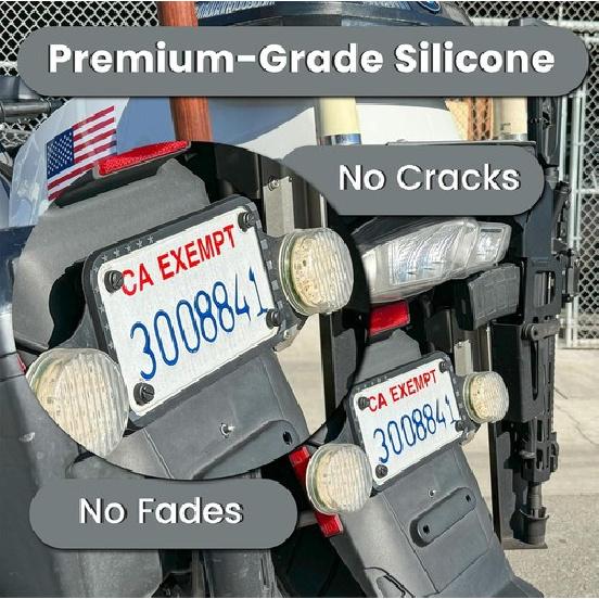 Motorradkennzeichenhalter n Flagge (Schwarz) Anti-Klapper-Silikon-Dämpfer