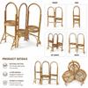 Eco Decx 3 Tier Rattan Plant Stand, Bamboo Indoor Outdoor Flower Pot Stand for Balcony & Living Room Decor, 36 x 33 x 86 cm