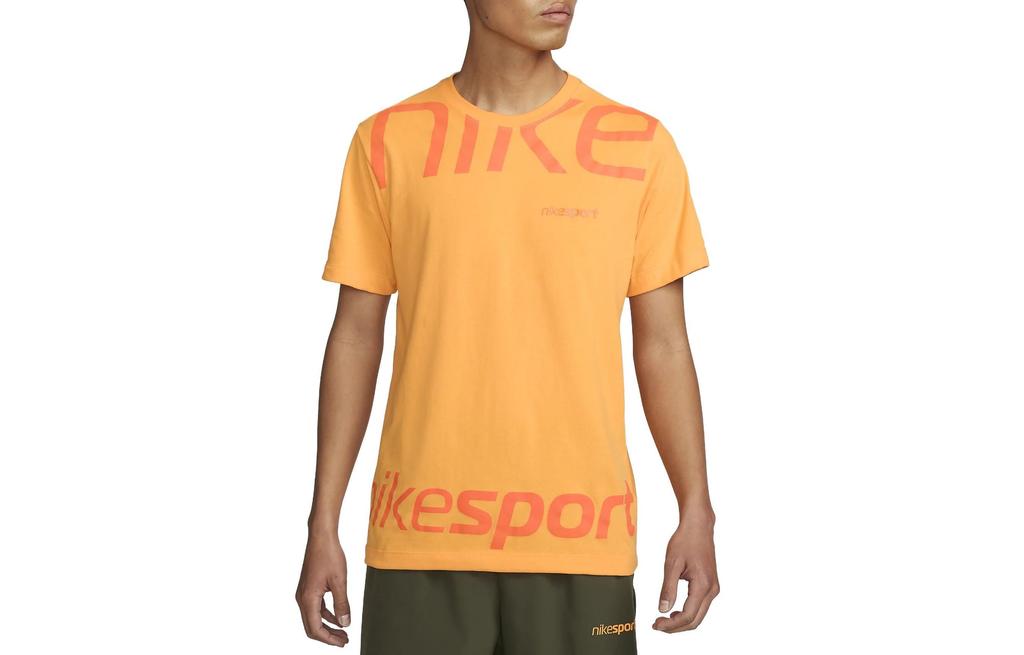 Nike T Shirts Men's Saffron Crew Neck Moderate Straight Fit FJ5271-717