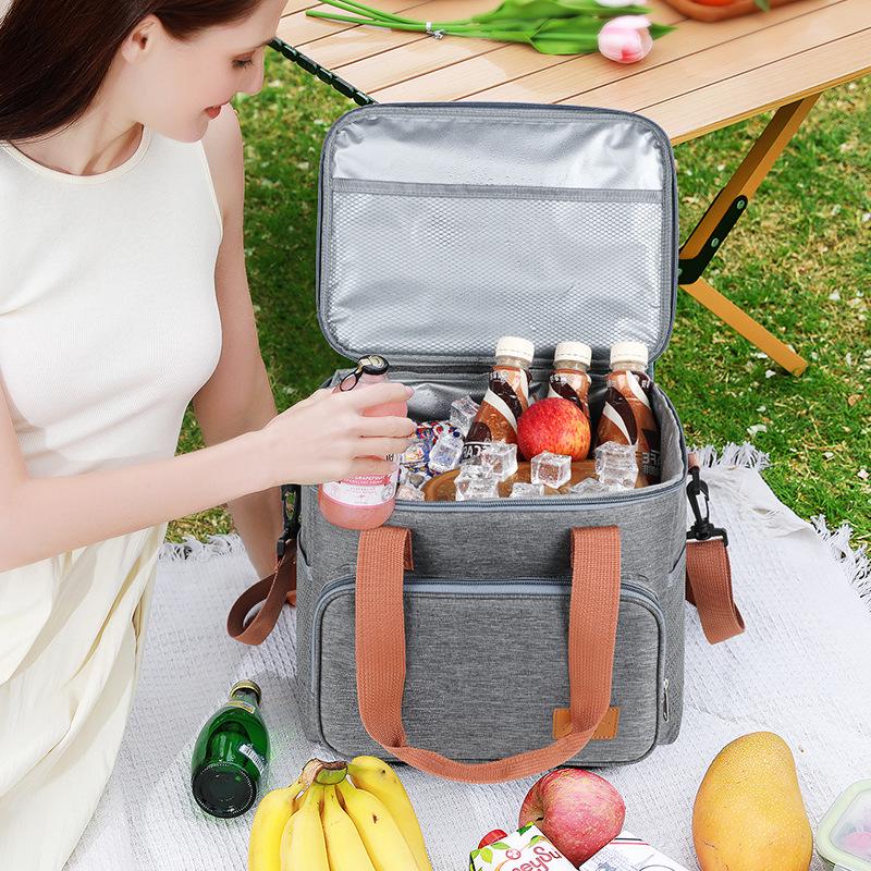 Cross-border Insulated Lunch Bag: Thick Oxford Cloth with Aluminum Foil, Large Capacity for Picnics and Fresh-keeping