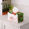 Holiday Desktop Organizer Christmas Tissue Box Cover, Santa Face Napkin Dispenser Sleeve, Non-Woven Fabric Festive Table Centerpiece Holder