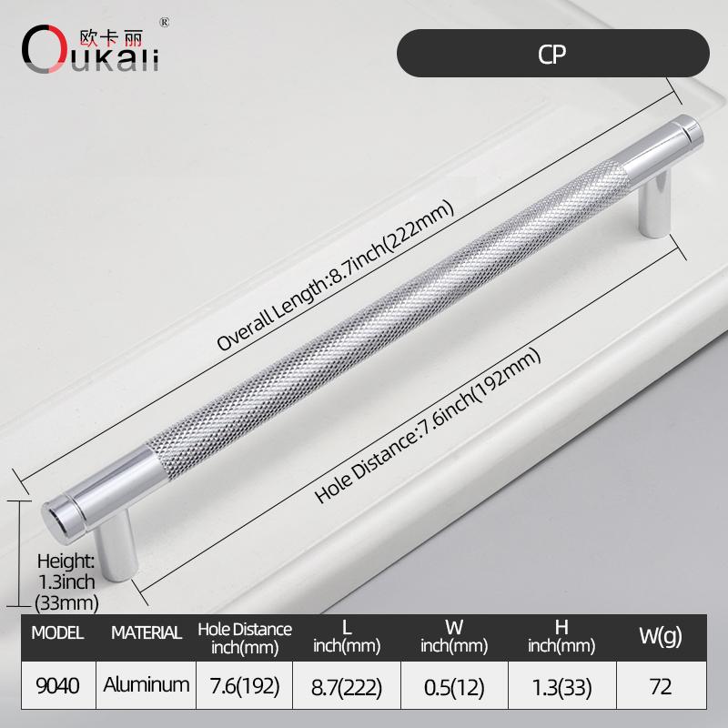Oukali Aluminum Pull Handle for Home Kitchen Door Drawer Cabinet Gold T Bar 128mm Pull Black Cabinet Knurling Pulls Customizable