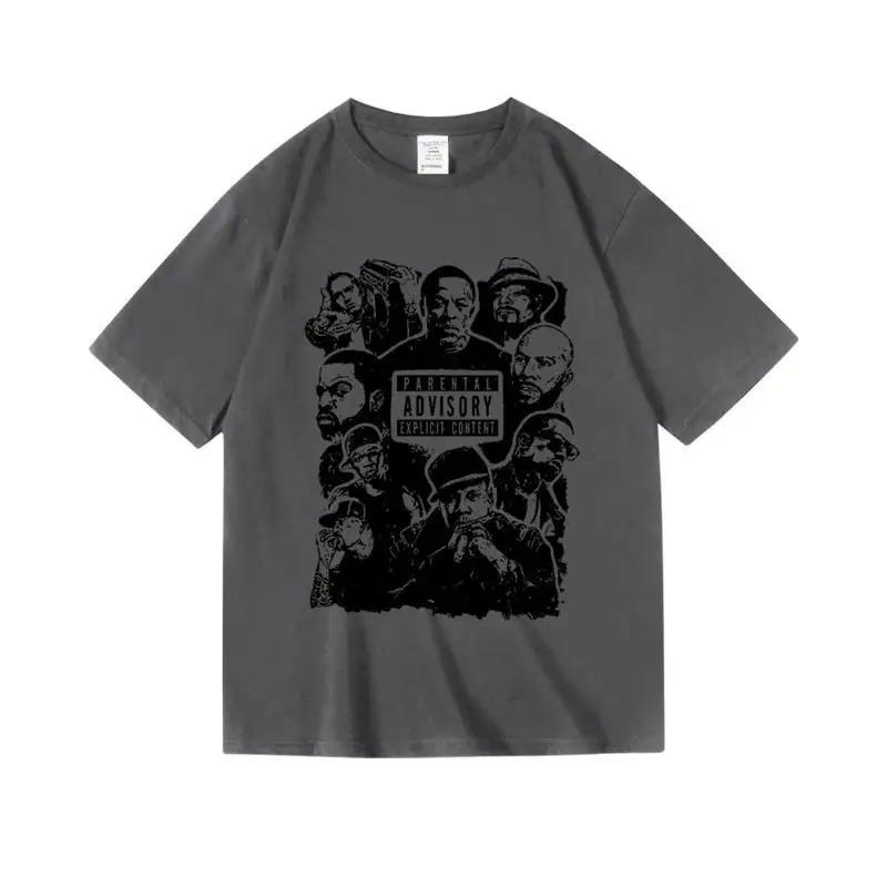 Hip-Hop Golden Age Legends "Parental Advisory Explicit Content" Mustard Vintage Oversized Short Sleeve T-Shirt