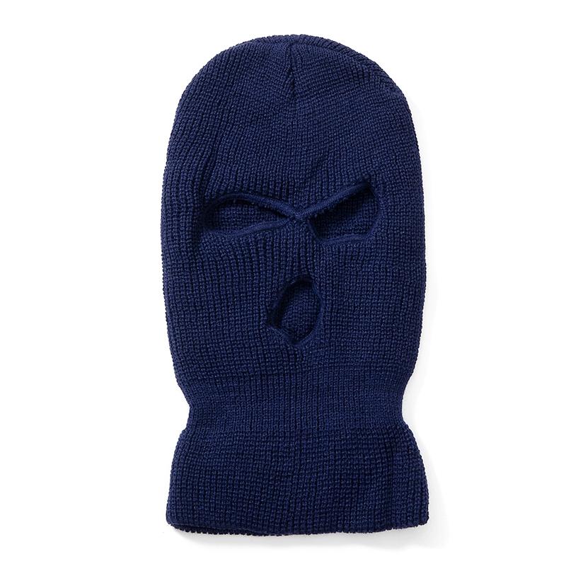 Unisex Sturmhaube Vollabdeckung Stil Skimaske Mütze 3 Löcher Wintermütze Taktisch Winddicht Gerippte Strickmütze Winter Warme Mütze Free Size blue