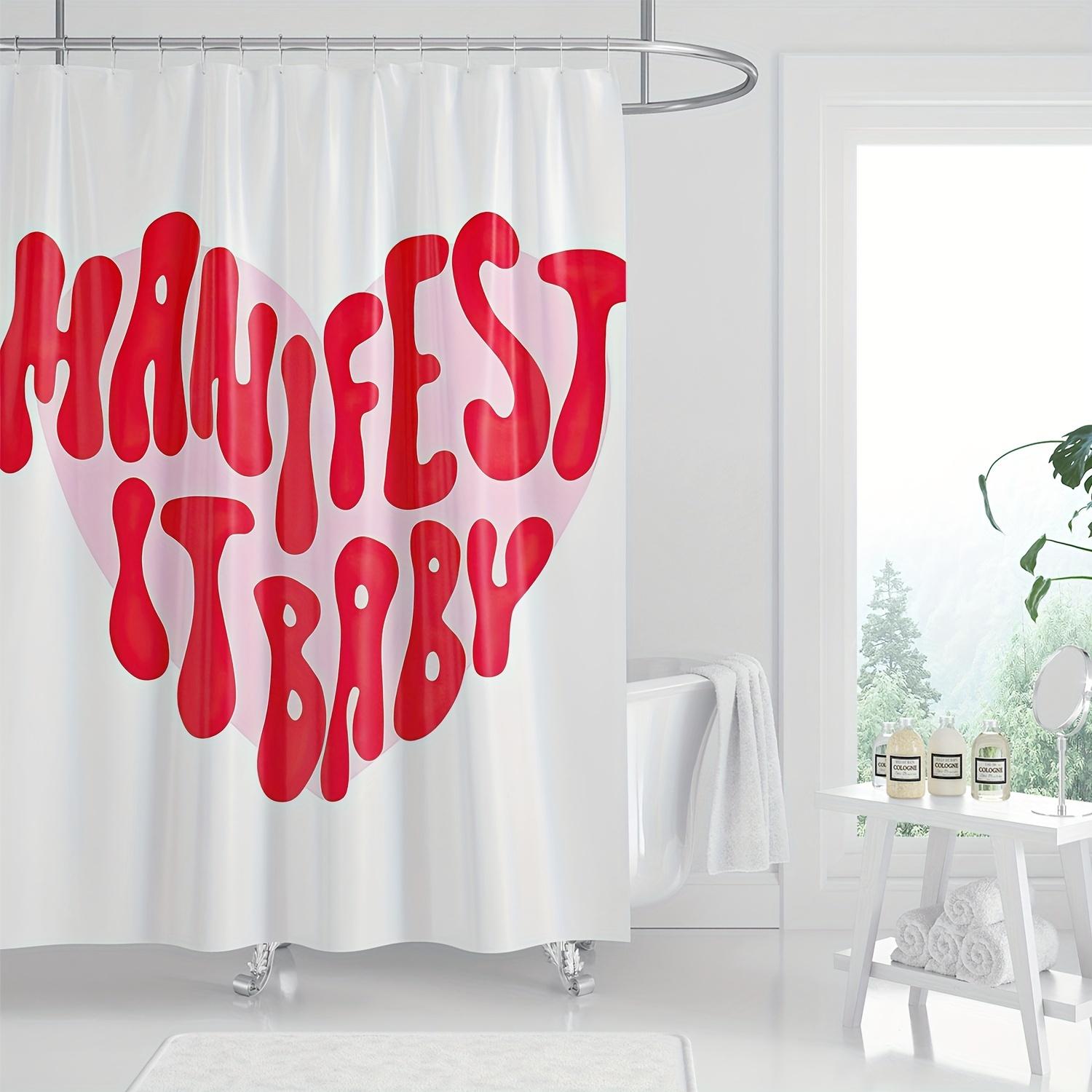 

1pc European and American Retro Trendy Fashion Cartoon Simple Bathroom Decoration Digital Print Shower Curtain 90x180cm35x71in