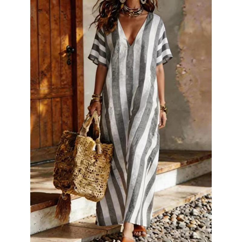 BITCED Fashion Summer Spring Short Sleeve V-Neck Casual Dresses