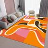 Orange Large Area Carpets for Living Room Nordic Abstract Style Decoration Bedroom Rug Non-slip Washable Lounge Sofa Side Mat