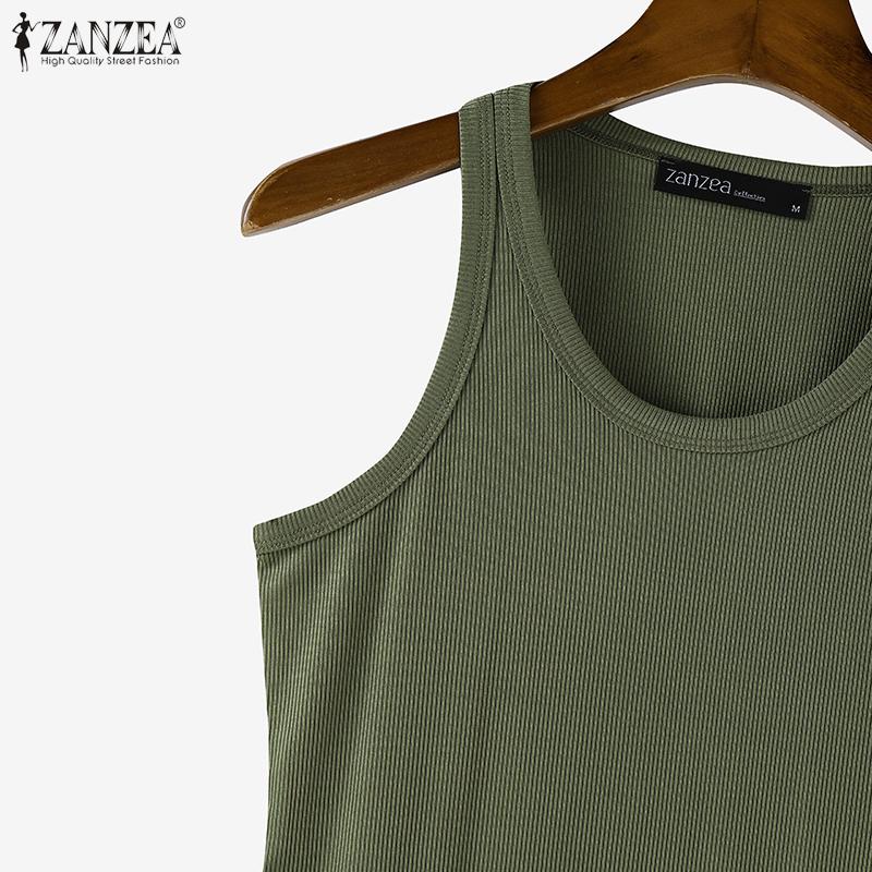 ZANZEA Women Summer U-Neck Sleeveless Tight Vest Tops
