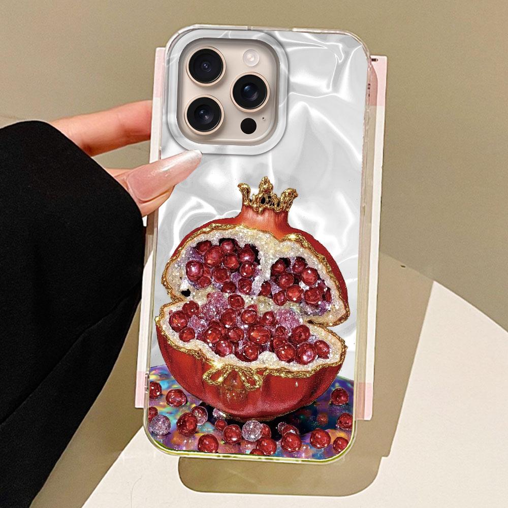 White Peony Lotus Print Women Girls Water Texture Phone Case for Iphone 16 15 14 7 8 Plus 13 11 12 Pro Max X XS XR SE 2022 Cover
