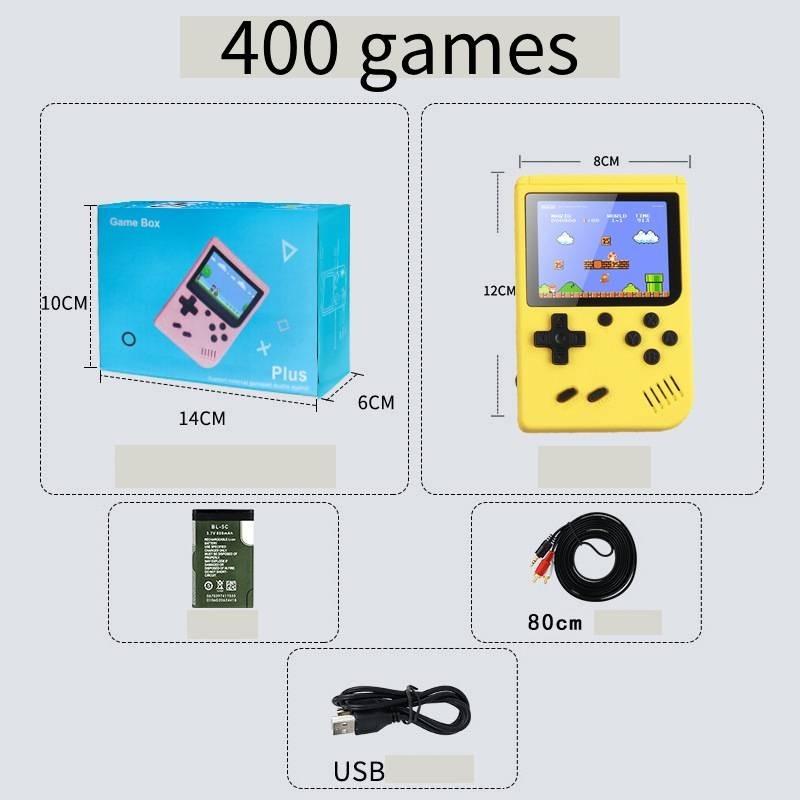 Мини портативная игровая консоль 400-в-1 для детей с подключением к ТВ Yellow 400