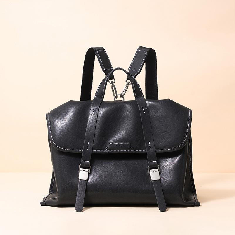 Yousong Gleiches Leder Rucksack Damen Retro Kristall Pflanzlich gegerbtes Rindsleder Tragbar Schulter Damen Tasche
