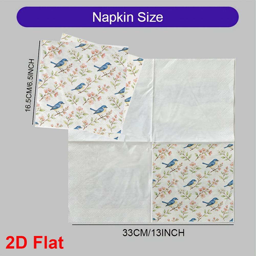 20pcs Disposable Napkins with Bird Pattern Print for Wedding,Parties,and Daily Use for Thanksgiving Fall Christmas Table Decoration