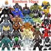 Blind Box Mini Building Blocks PG1805 Figures Big Goblin Spiderman Iron Man Venom Captain Hawk Deadpool Armor Christmas Gift Toy