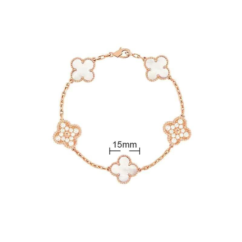 New Arrival Four-leaf Clover Bracelet Natural Mother-of-pearl Agate Accessible Luxury Women's Bracelet