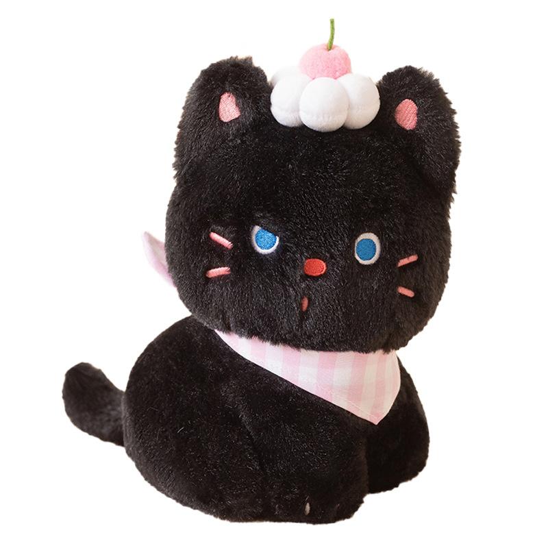 Cartoon Cute Black Cream Little Black Cat Doll Cute Cat Plush Toy Doll Children's Pillow Gift