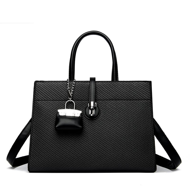 

PU Leather Women Shoulder Bag Large Capacity Crossbody Bags Retro Solid Color Female Travel Shopper Big Casual Tote Bag Business чёрный