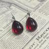 Simple Vintage Gothic Red Drop Hanging Earrings Ear Drop Jewelry for Women