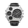 Oulm 1349 Men Big Dial Male Quartz Clock Luxury Men's New Sport Casual Multi Function Watches Luminous Leather Band Wrist Watch