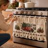 Christmas Kitchen Tie-Waist Half Oven Cover for Holiday Cooking