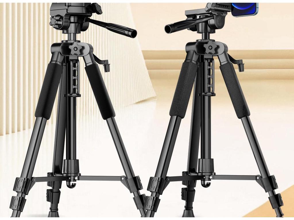 2025 Multi-Camera Mobile Phone Streaming Tripod with Fill Light and Storage Tray