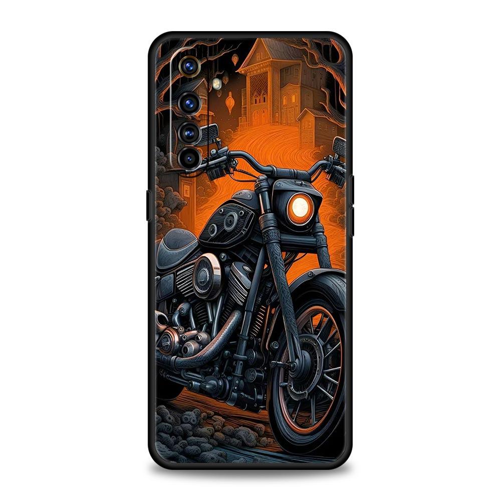 Colors Vintage Motorcycle Painted Case For Realme C67 C63 C55 C53 C35 C25 C21 GT 2 3 5 6 10 11 12 13 Pro 5G Soft TPU Phone Cover