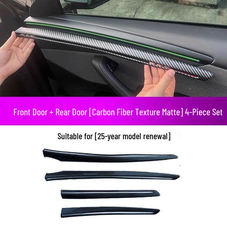 Model/Y Door Trim Sticker Type Color Change Covers - 4-Piece Injection Molded ABS Set