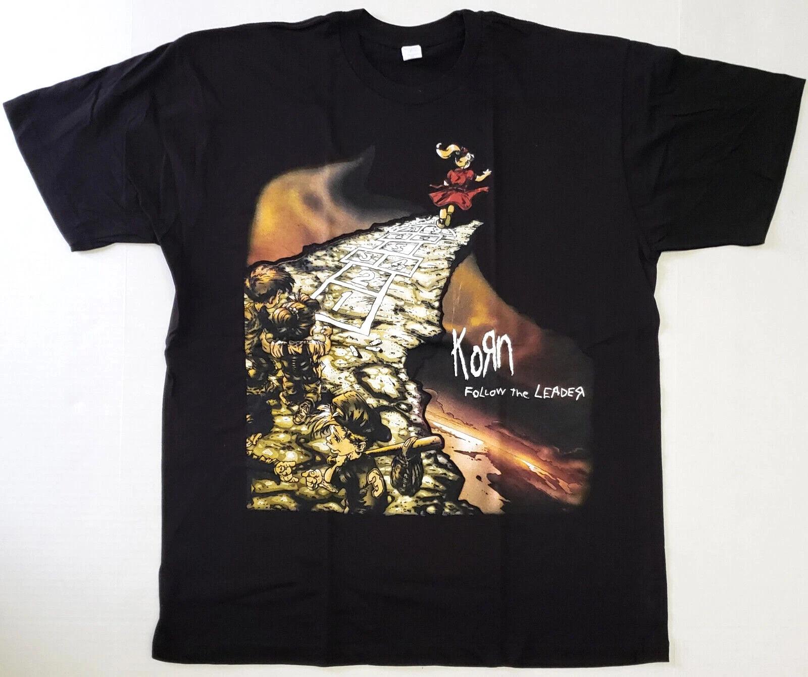 KORN T-shirt FTL Follow The Leader Nu Metal Alternative Rock Men s Tee Black New L