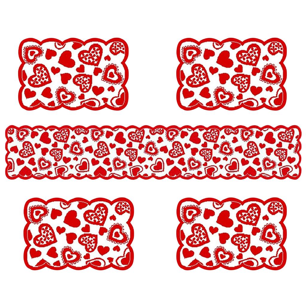 Valentine's Day Decorations, Heart Lace Tablecloth, For Banquets, Engagements, Weddings, Home Dining Table