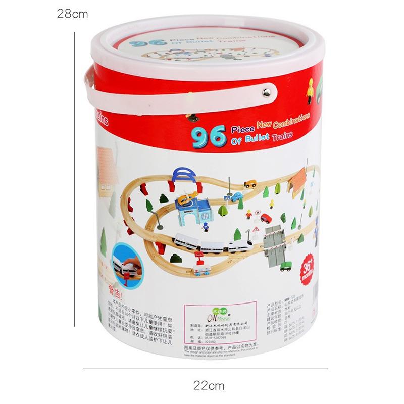 

Деревянная бочка 88-элементный набор для электропоезда для мальчиков и девочек развивающие сборные игрушки розовый/белый