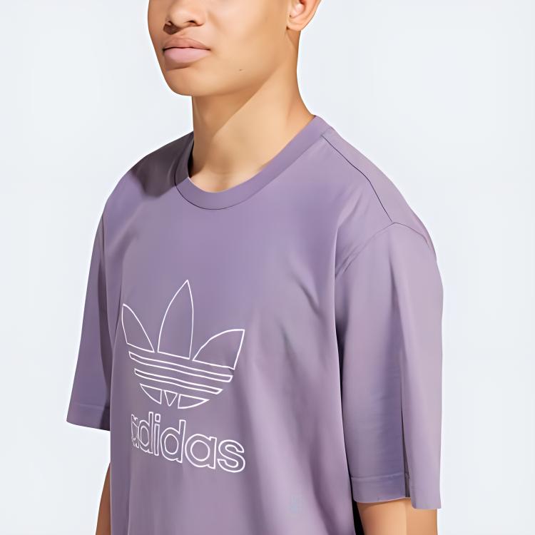 Adidas Adicolor Outline Trefoil Tee Shadow Violet Men Streetwear IR7992