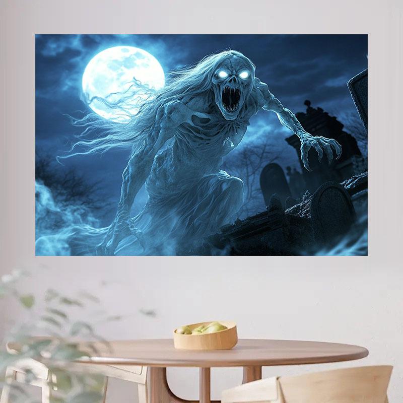 Halloween Horror Ghost Background Cloth: Ghosts Are Approaching, Creating the Most Terrifying Festive Atmosphere!