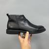 Winter cowhide velvet men's shoes 2025 new Martin boots cotton shoes high-top Chelsea men's velvet thermal leather shoes