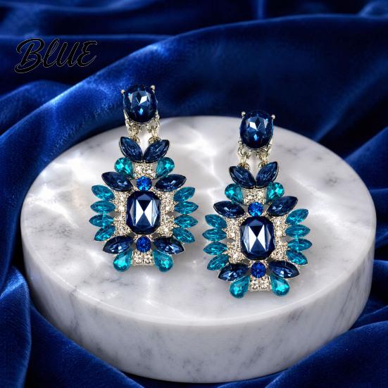 Long-lasting Shine Earrings 1 Pair Drop for Women Geometric Exaggerated
