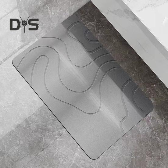 Bathroom Floor Mat Quick Absorbent Quick-Drying Diatom Mud Anti-Slip Bottom Solid Color Easy To Clean Multipurpose Bath Shower Sink Kitchen Carpet