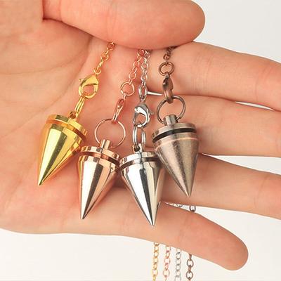 Gift Chain Gold Silver Antique Copper Dowsing Amulet Healing Reiki Pendulum Pendant Metal Cone Pendule Reiki