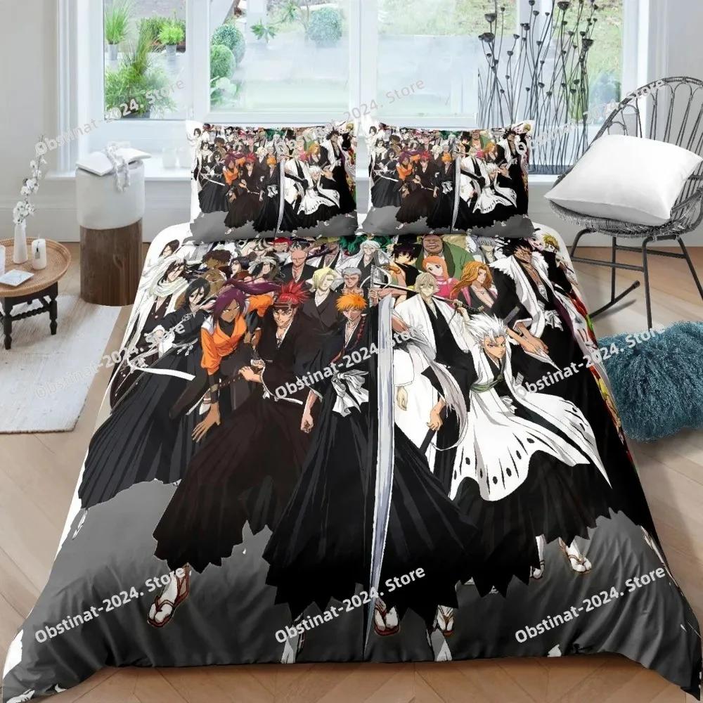 3D Bleach Kurosaki Ichigo Bedding Set Printed With Pillowcase Bed Duvet Cover Soft Single Double Queen Super King Size Bed Linen