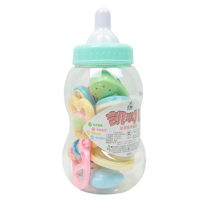 Rattle Set, Baby Teething In Bottle, Newborn Toy 0-1 Years Old 6 10-Piece Baby Toy Set