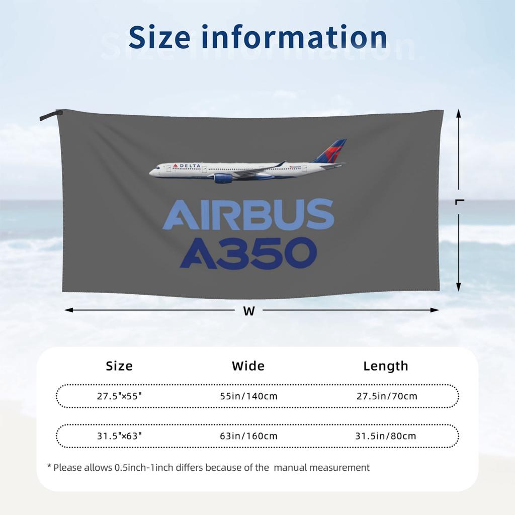 Nouvelle Serviette de Plage Airbus Beluga A350 Microfibre Douce Séchage Rapide Absorbante Serviettes Rapides Pour le Yoga