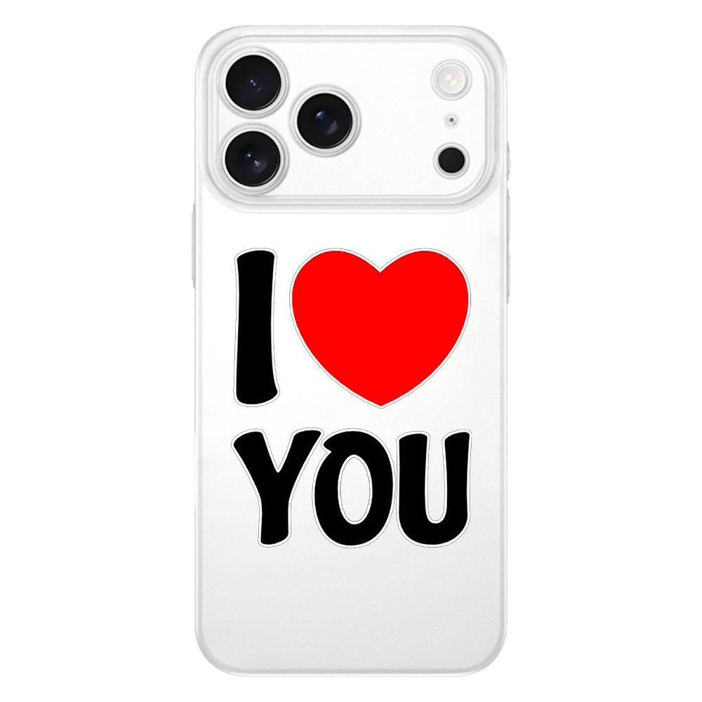 I Love You Pink Heart Soft Clear TPU Phone Case For iPhone 17 Air 16E 16 11 15 14 Pro MAX 12 13 7 8 Plus SE Easter Cover