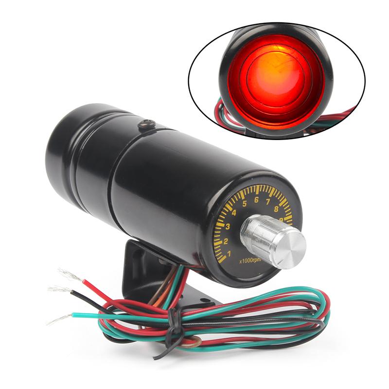 Universal 1000-11000 RPM Adjustable Tachometer Gauge Warning Shift Light Red/Blue LED Lamp Car Meter with Tach Cover